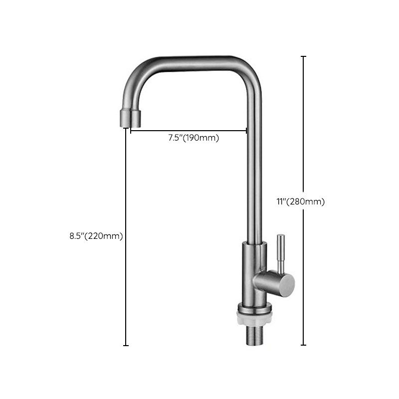 Contemporary Standard Kitchen Faucet High Arc Swivel Spout 304 Stainless Steel Faucet