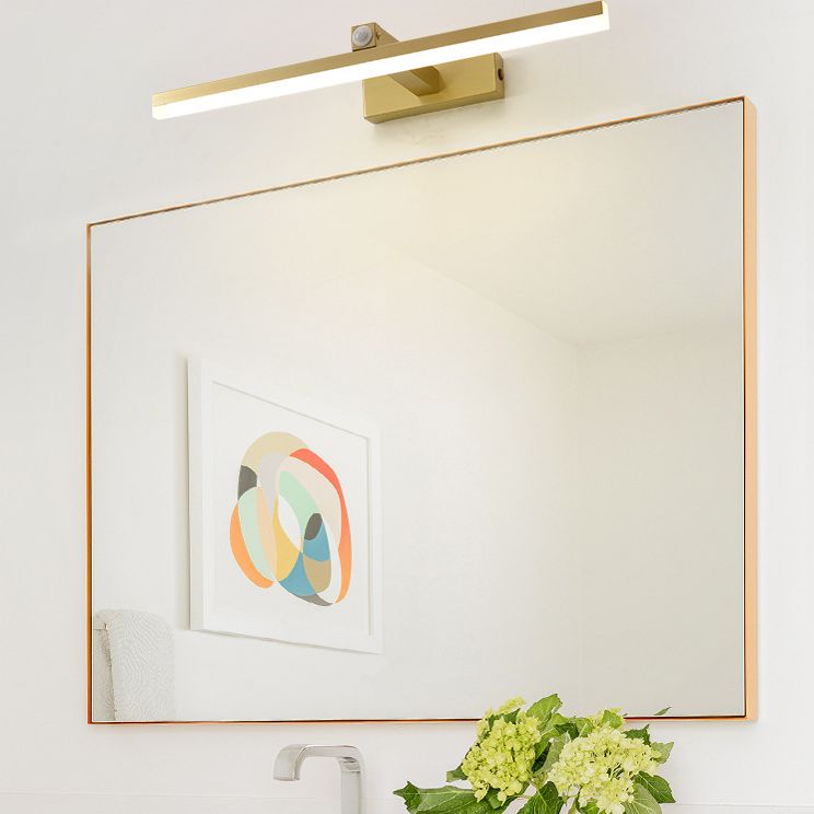Luminaires muraux linéaires minimalistes modernes Approche de la vanité en métal avec capteur intelligent