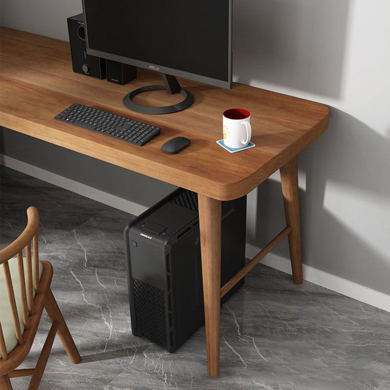 Contemporary Solid Wood Writing Desk 30" Height L-Shape Office Desk