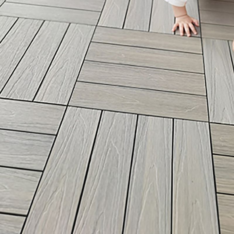 Engineered Square Flooring Tiles Water Resistant Interlocking for Patio Garden