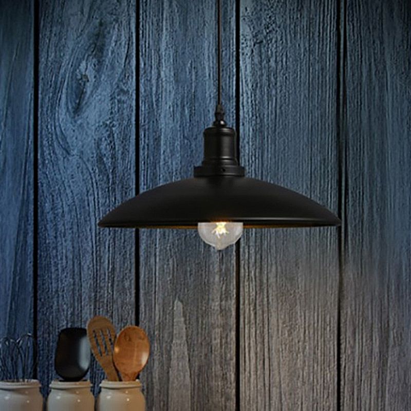 Kuppelförmige Metallpendel leichte Bauernhaus 1-Licht-Speisesaal Hanging Lampe Kit