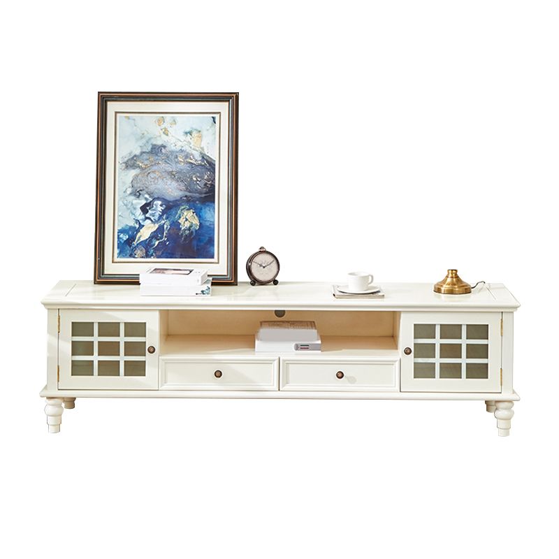 Traditional Media Console TV Stand Solid Wood TV Stand Console with Drawers