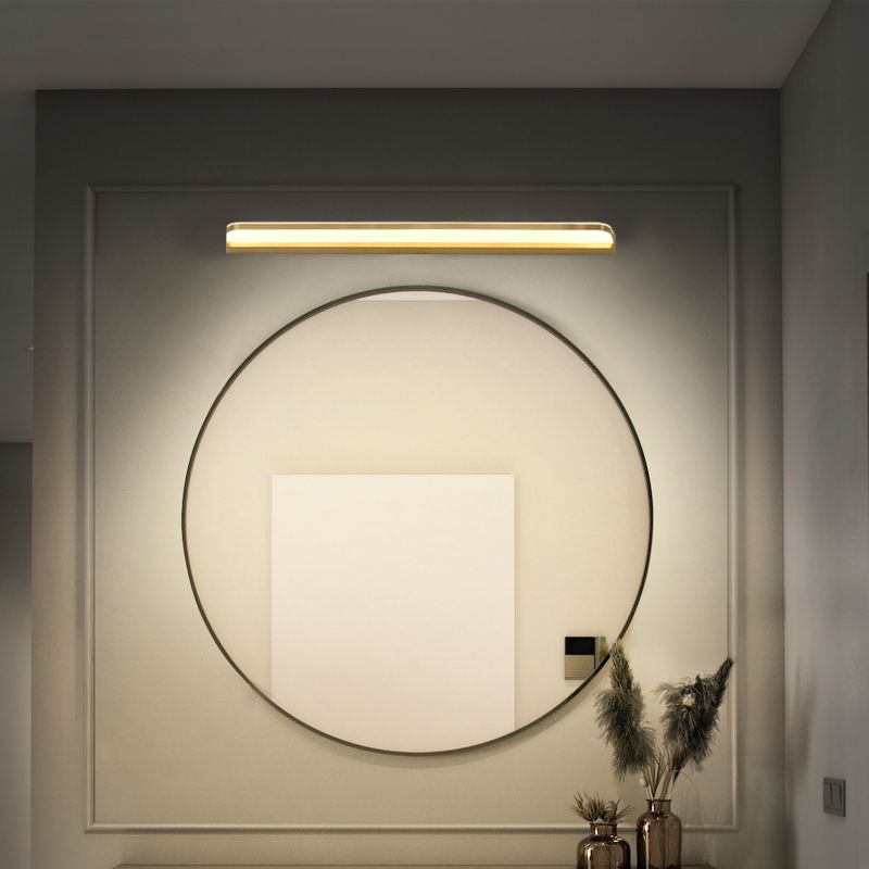 Estilo moderno de forma lineal iluminación de pared metal 1 apliques de luz para baño