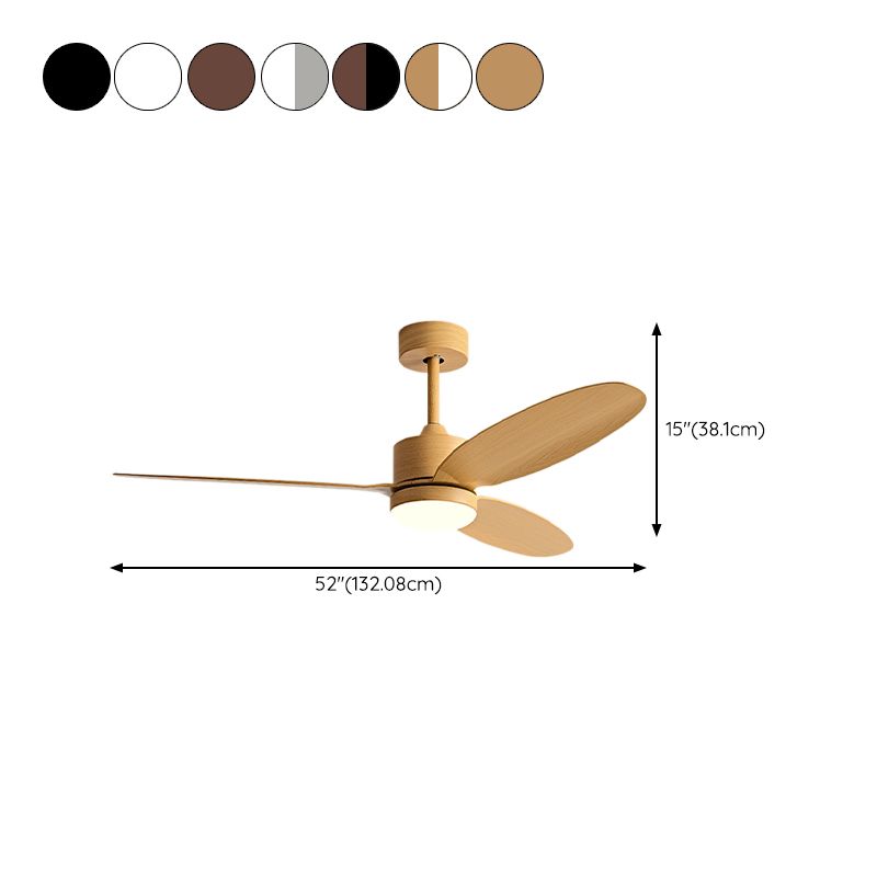 Modernist LED Ceiling Fan 3-Blade Fan Lighting for Living Room