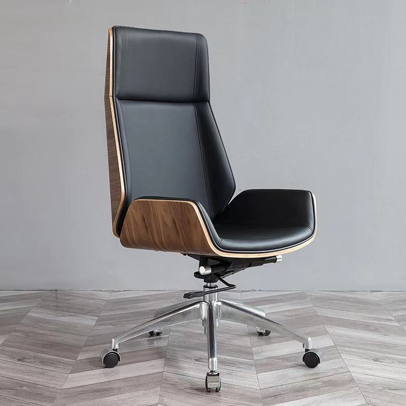 Contemporary Chair Faux Leather Adjustable Seat Height Office Chair