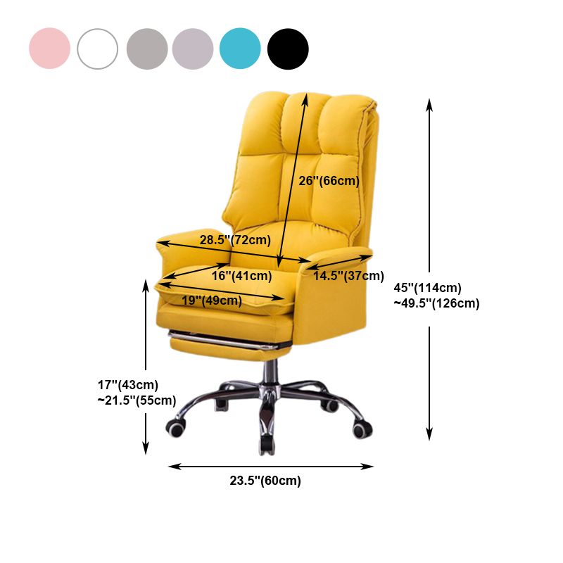 Modern Swivel Office Chair with Padded Arms Faux Leather Task Chair with Wheels