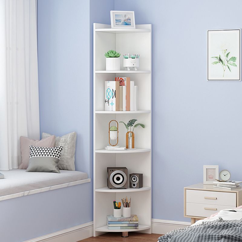 Engineered Wood Shelf Bookcase Closed Back Vertical Bookshelf Modern