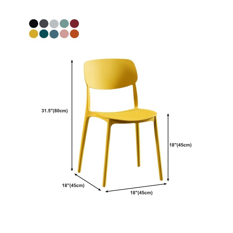 Nordic Chair Dining Armless Chairs for Kitchen with Plastic Legs