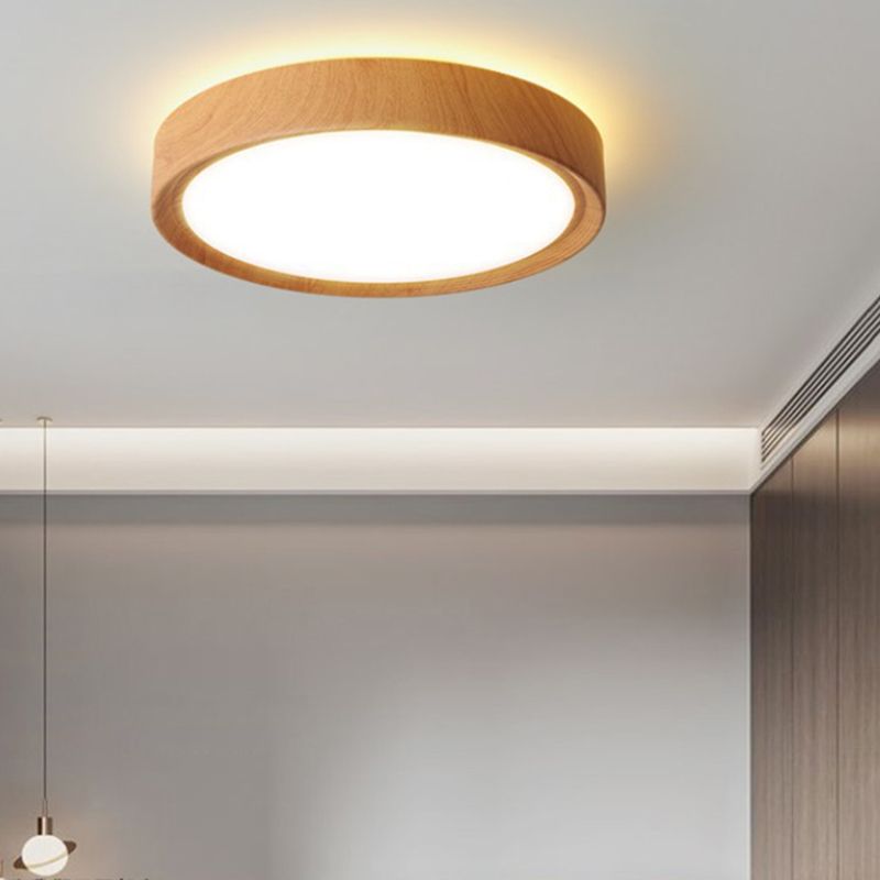 Single Modernist Beige Recessed Mount Lighting LED Ceiling Light