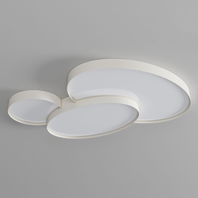 Matte White 2 / 3 - Light Flush Mount Light Iron and Acrylic Ceiling Mount