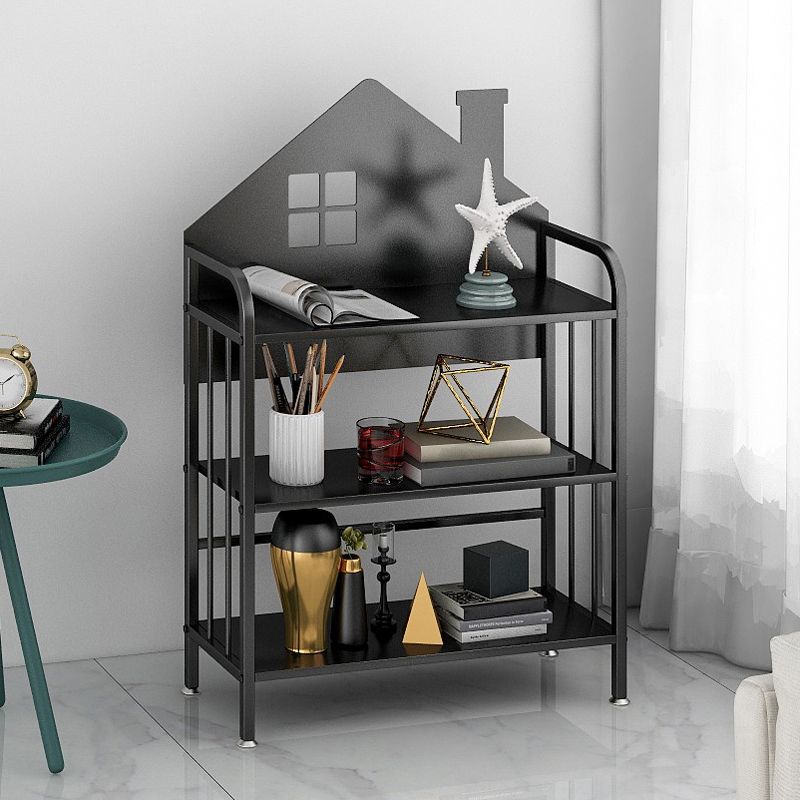 Industrial Freestanding Shelf Bookcase Metal Black Cube Storage Bookcase