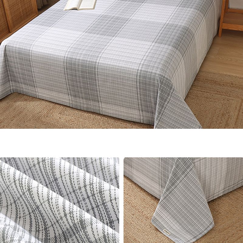 Cotton Fitted Sheet 3-Piece Lattice Fade Resistant Bed Sheet in Blue