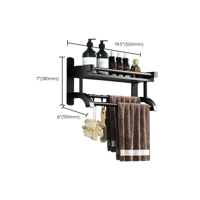 Modern Black Bathroom Accessory Stainless Steel Hardware Set Bath Shelf