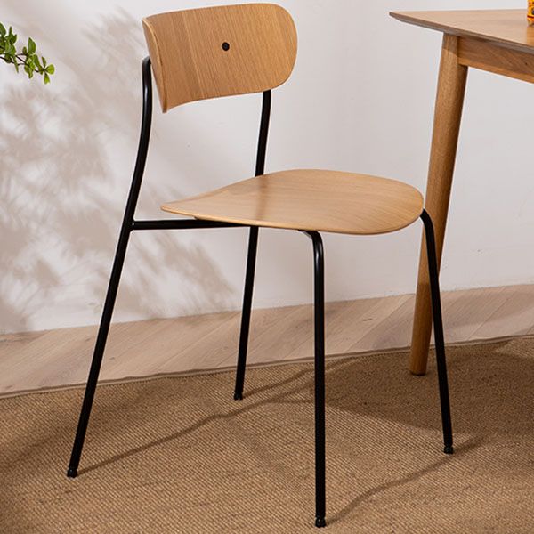 Industrial Dining Side Chair Bentwood Dining Chair with Black Legs