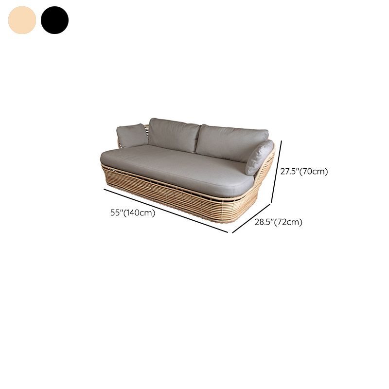 Modern Tropical Outdoor Patio Sofa Metal Water Resistant Patio Sofa with Cushions