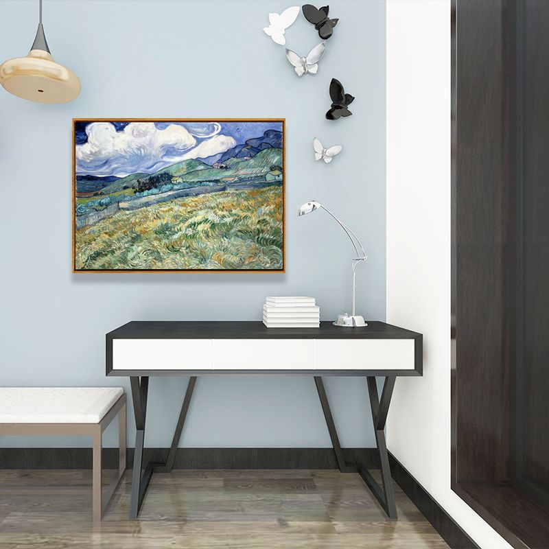 Van Gogh Wheat Field Canvas Art Farmhouse Textured Wall Decor in Soft Color for Room