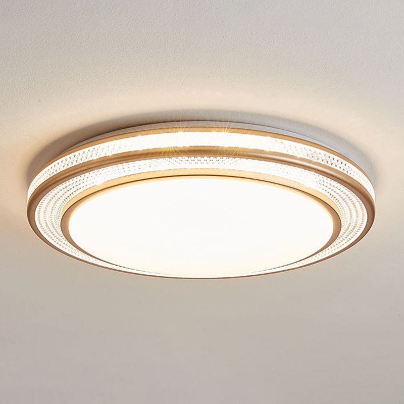 1 Light Circular Flush Mount Fixture Simplicity Metal Flush Light for Living Room