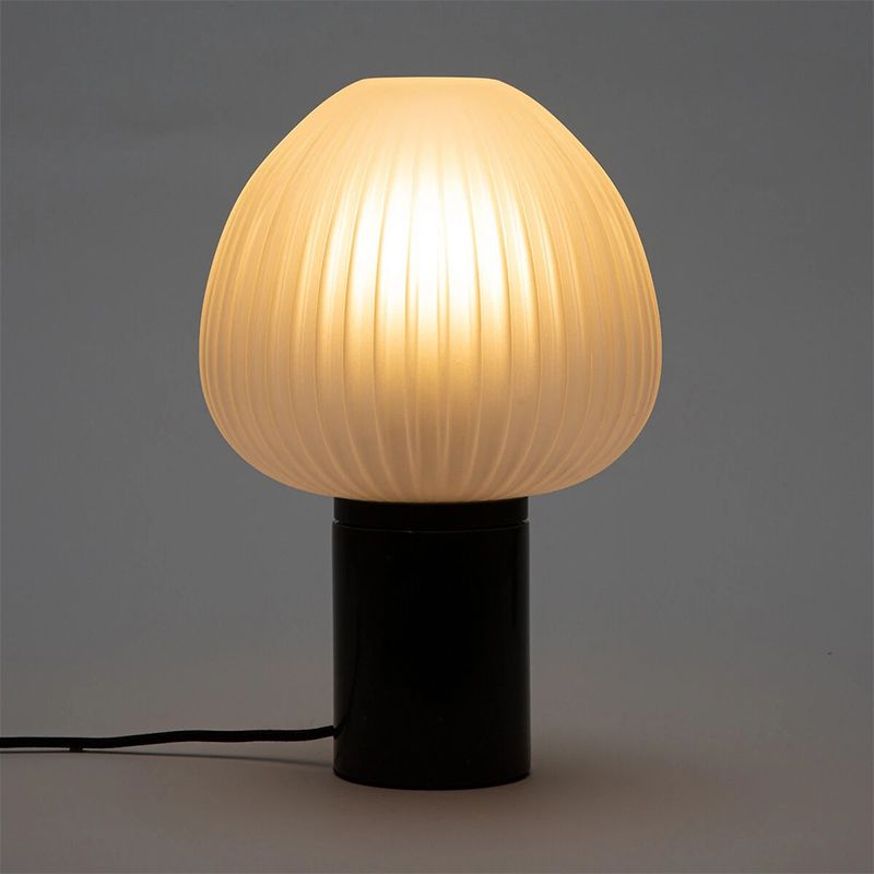 Milk White Prismatic Glass Onion Desk Light Modern LED Black Table Lamp for Bedroom