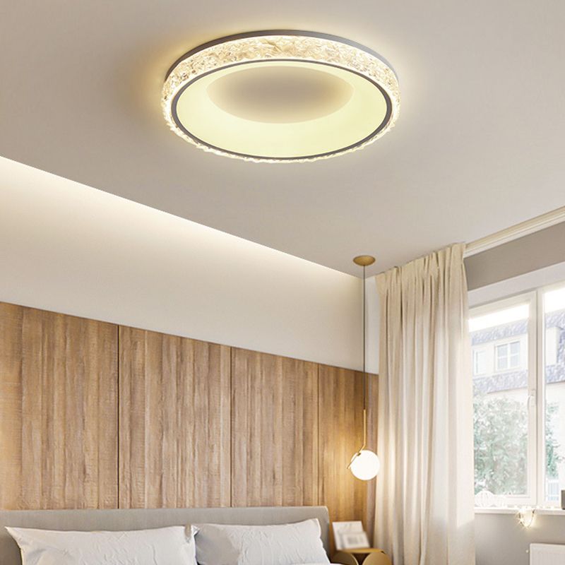 Modern LED Ceiling Light White/Black Flush Mount Lighting for Foyer