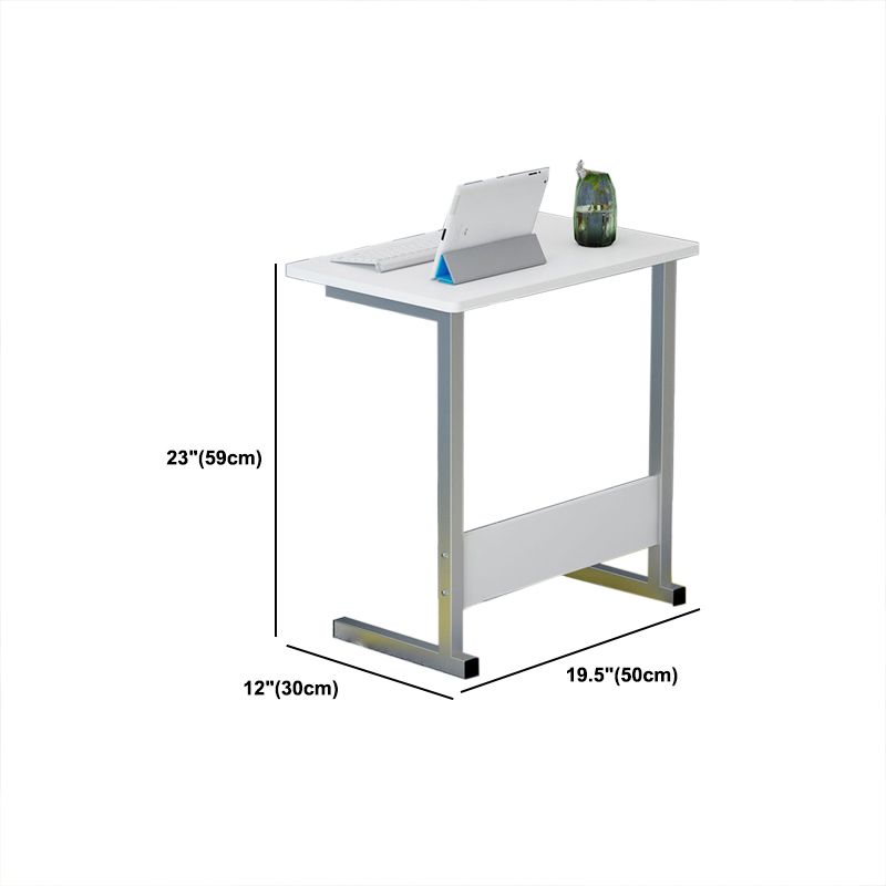 Wooden Standing Desk Rectangular Writing Desk with Caster Wheel