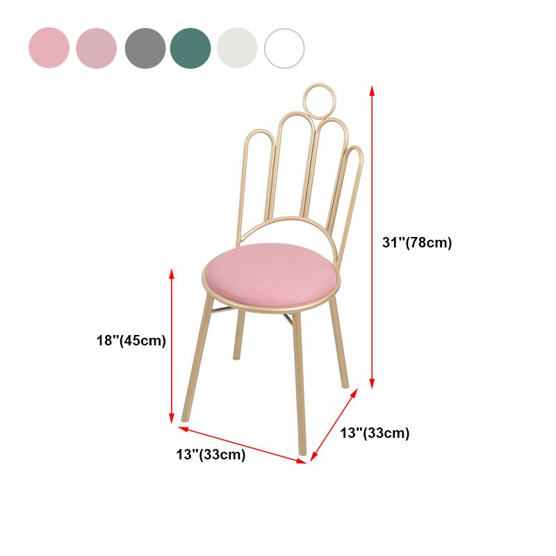 Scandinavian Style Upholstered Armless Dining Chairs Open Back Dining Side Chairs