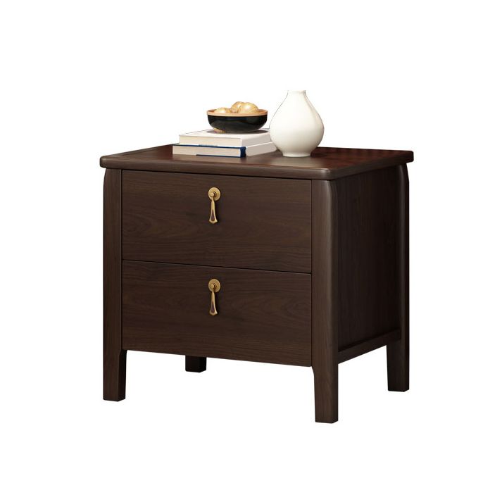 Contemporary Nightstand Solid Wood Bedside Cabinet for Bedroom