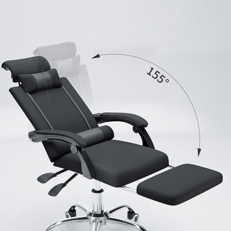 Ergonomic Upholstered Task Chair Modern Home Office Chair with Wheels