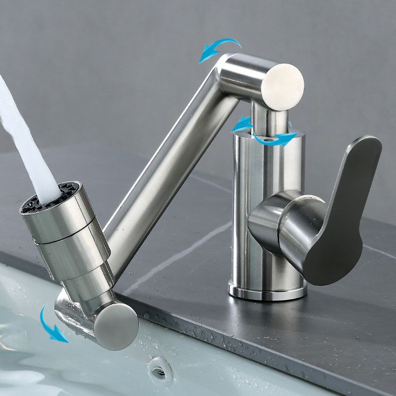 Modern Rotatable One Handle Deck Mounted Pot Filler Stainless Steel Profile Filler