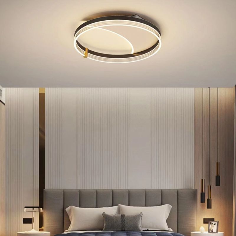 LED Modern Ceiling Light Black Flush Mount Lighting for Hallway