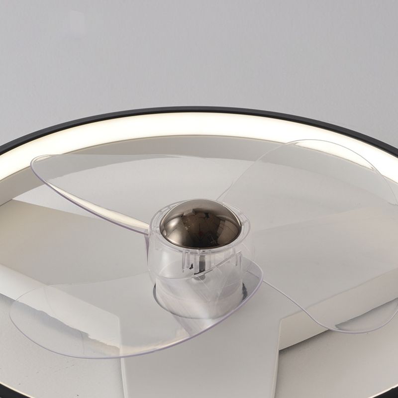 Modernism Single White/Black Ceiling Fan Lamp LED Ceiling Fan Light for Bedroom