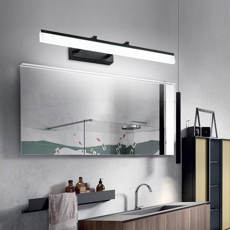 Modern Minimalist Style Rectangular Wall Mounted Mirror Front Acrylic Vanity Lighting Fixtures for Bathroom