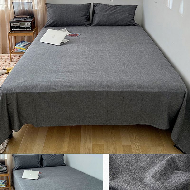 Cotton Bed Sheet Pure Color Breathable Soft Simple Bed Sheet Set