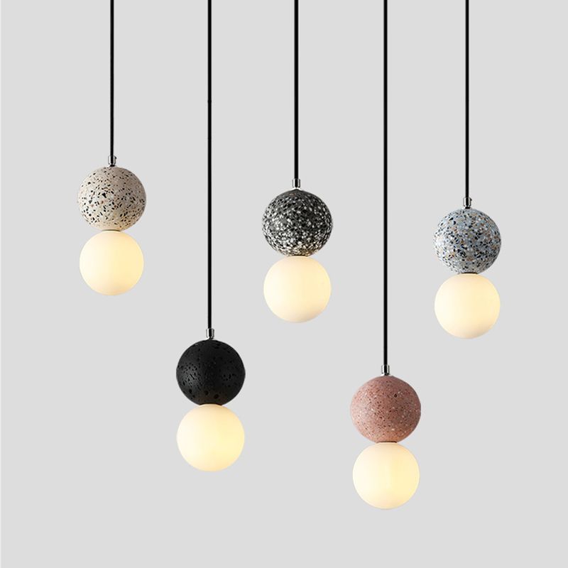 Modern Mini Hanging Pendant Light Cement 1-Light Drop Pendant for Dining Room