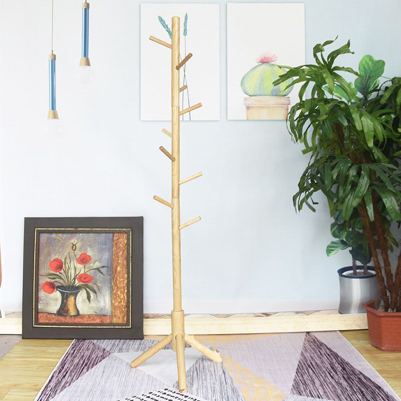 Mid Century Modern Entry Hall Tree Ash Free Standing Coat Hanger