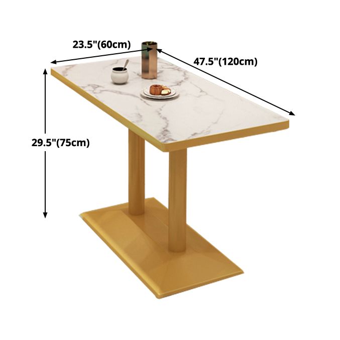 Table de luxe traditionnelle en métal Table en bois fabriqué avec base de piédestal