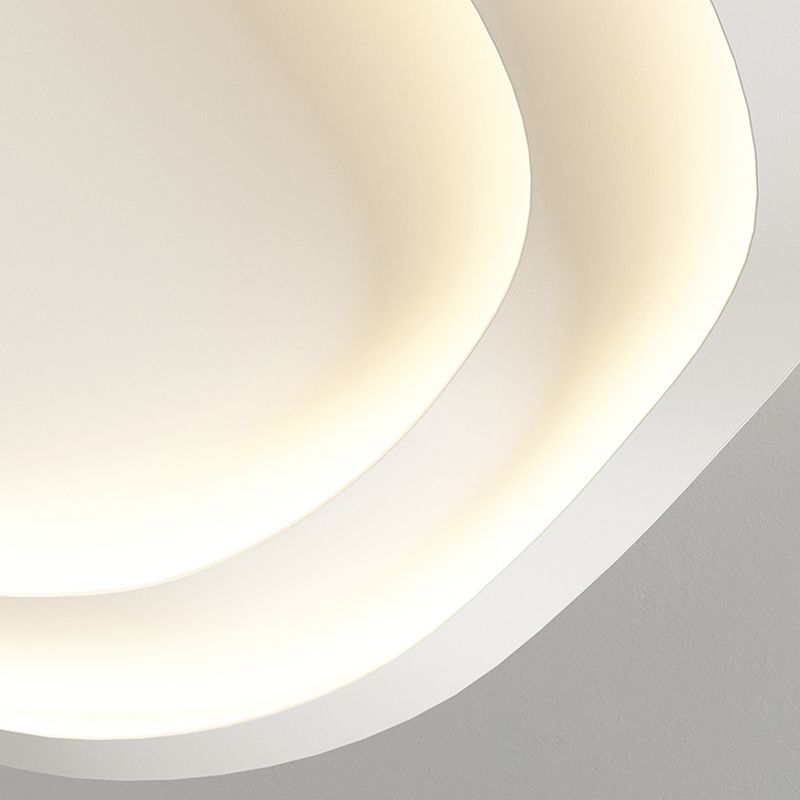 Modern White Shaded Ceiling Light LED Flush Mount Lighting for Foyer