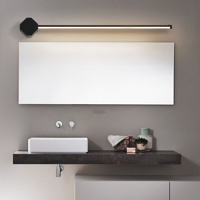 Metal Linear Shape Wall Mount Lighting Modern 1-Light Mirror Wall Mount Light Fixtures