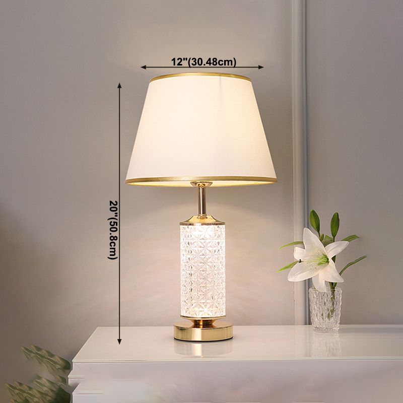 1-Light Table Light Contemporary Gold Glass Table Lamp for Living Room