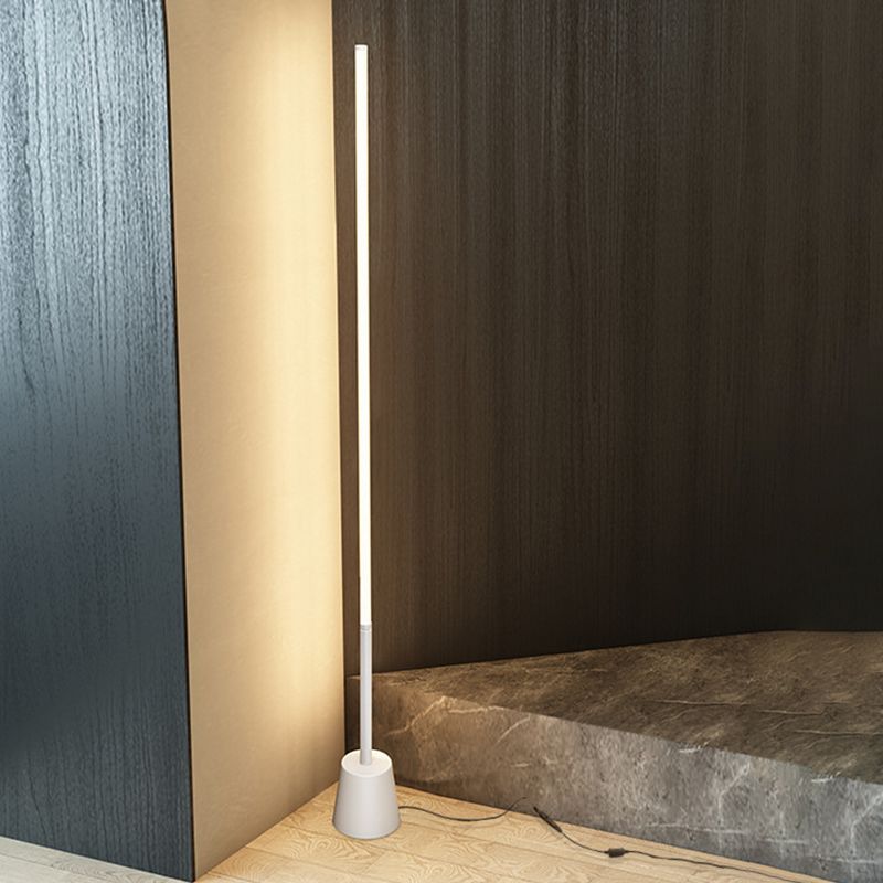 Linear Shape Metal Floor Lighting Modern 1-Light Floor Light Fixtures