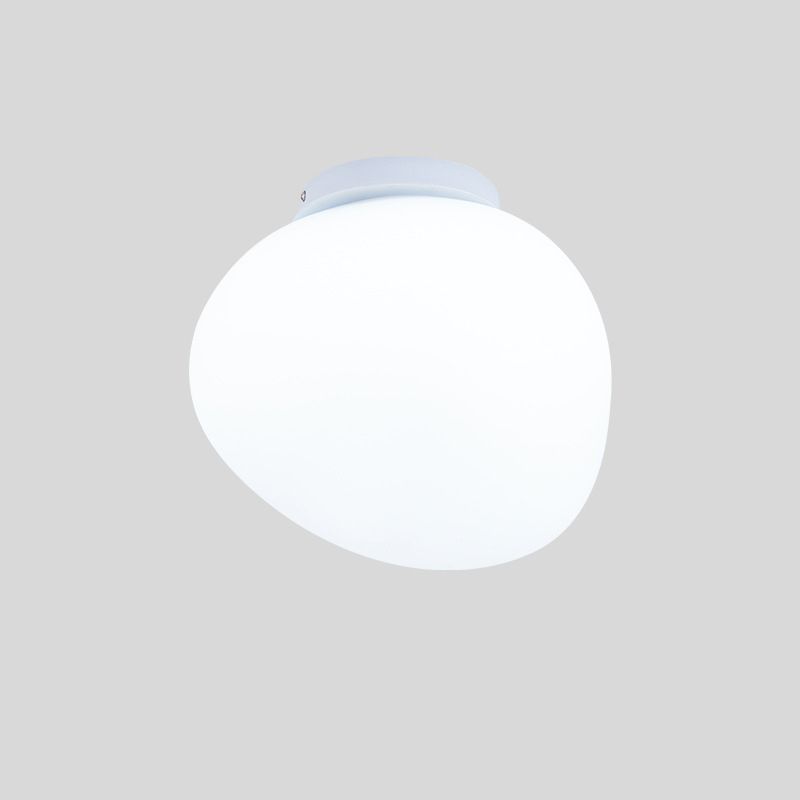 Contemporary Flush Mount Lighting White Glass Ceiling Light for Home