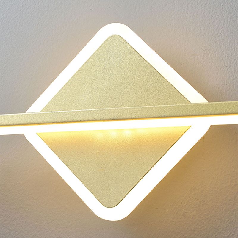 Lichte luxe metaal ijdelheid licht geometrie led ijdelheid lamp met acryl schaduw voor slaapkamer