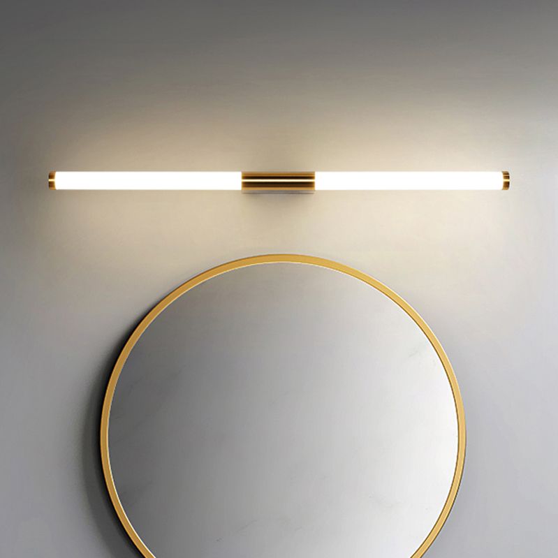 Modern Metal Wall Sconce Linear Shape Vanity Lamp with Plastic Shade