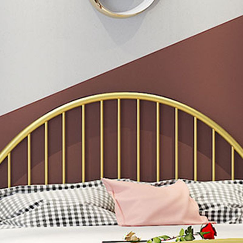 Contemporary Kids Bed Headboard Iron No Theme Standard Bed with Footboard