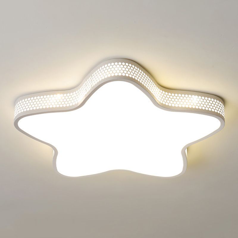 Contemporary LED Ceiling Light White Star Flush Mount Lighting for Foyer