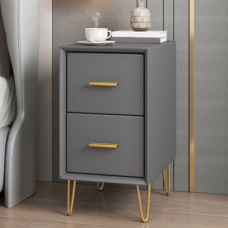 Wooden Nightstand 18.5"/19.2"' Tall 2 - Drawer Nightstand in White / Blue / Grey