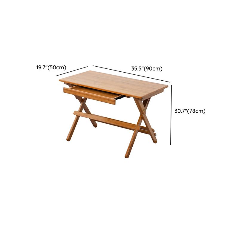 Natural Color Wooden Writing Desk School Home Children's Liftable Study Table