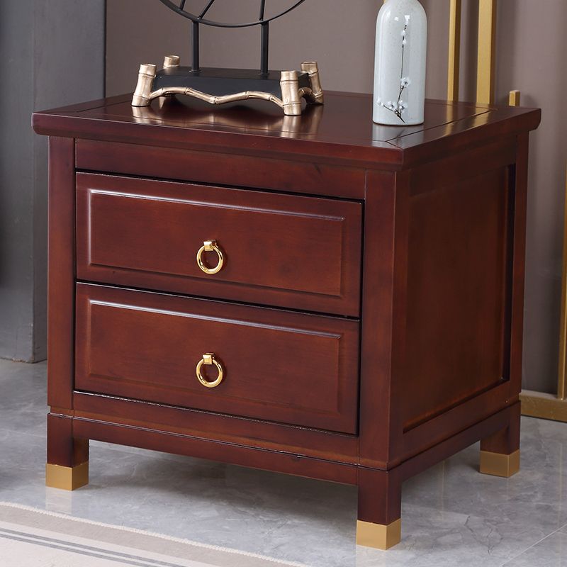 Traditional Accent Table Nightstand Antique Finish Drawer Storage Bed Nightstand