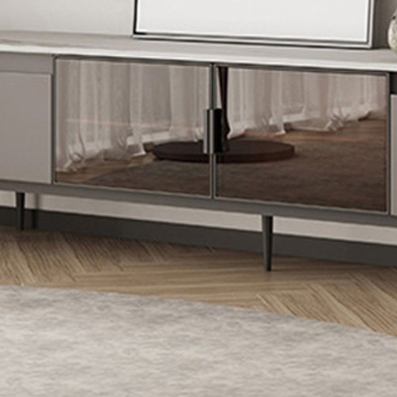 Contemporary Media Console TV Stand Stone TV Stand with Cabinet