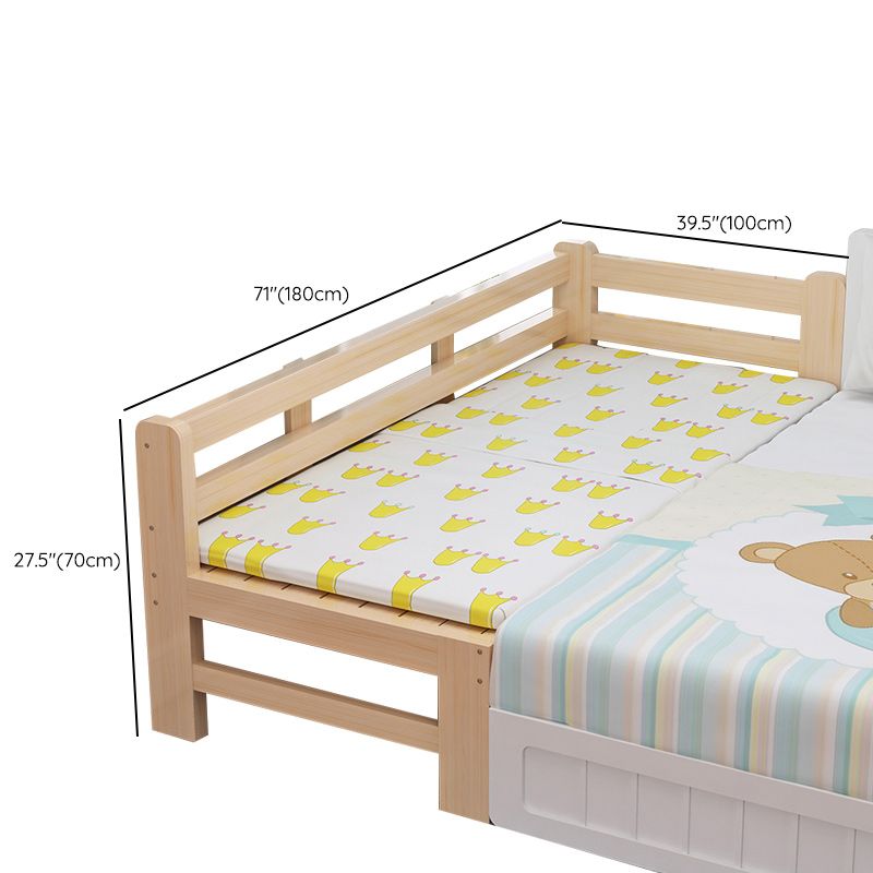 Scandinavian Toddler Bed Solid Wood No Theme Kids Bed with Mattress