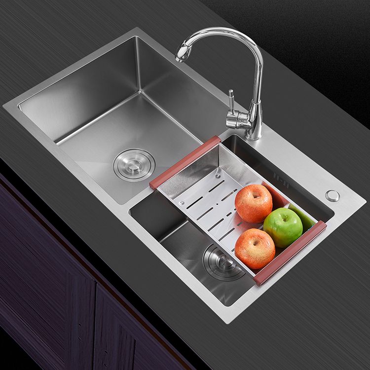 Modern Style Kitchen Sink Drop-In Stainless Steel Kitchen Double Sink